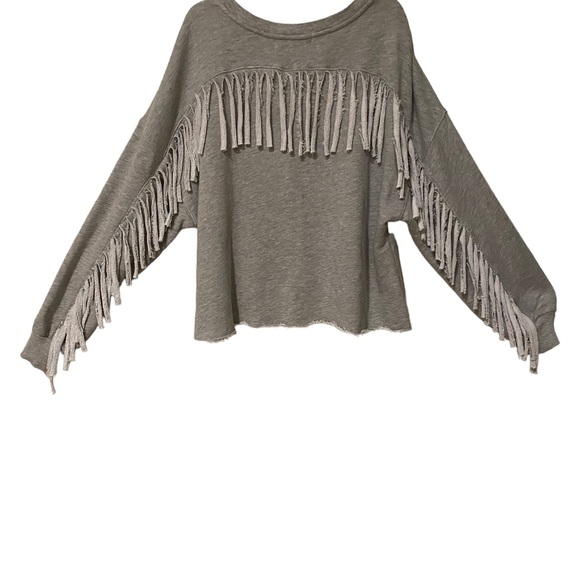 Wildfox wanted and Wild Ophelia Fringe Gray Sweatshirt L Cowgirl western - Picture 7 of 11